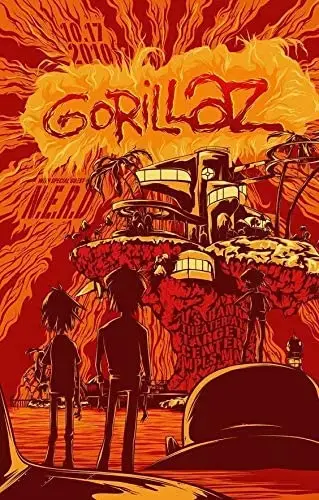 NINGFEI Gorillaz Metal Tin Sign Wall Plaque Pub Dec Retro Wall Home Bar Pub Vintage Cafe Decor, 8x12 Inch