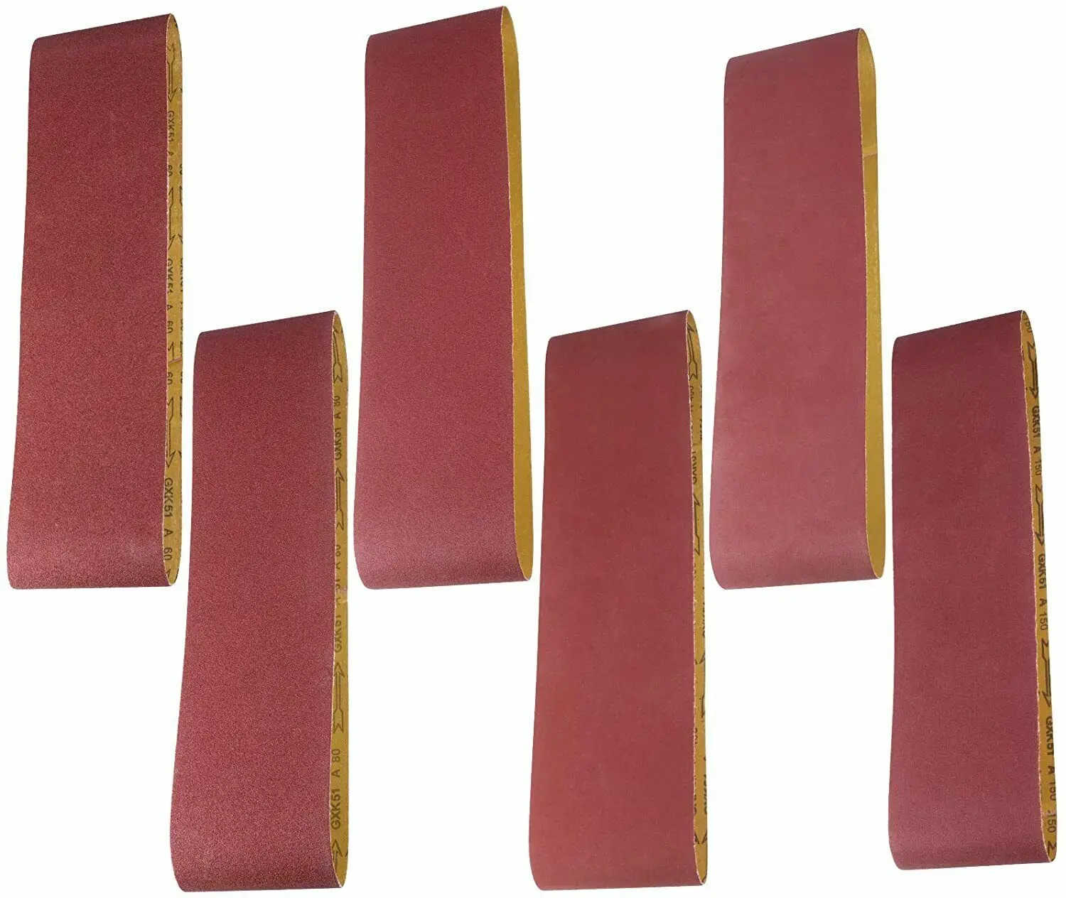 Nastri abrasivi per levigatrice a nastro 6x48 pollici carta abrasiva a nastro in ossido di alluminio 6 pezzi assortiti