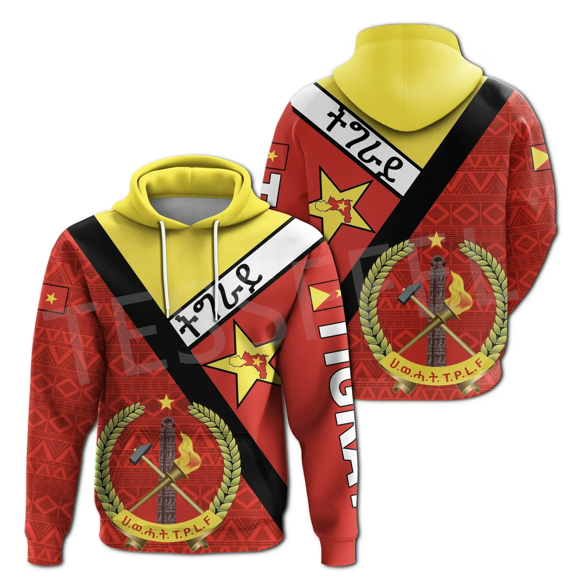 

Tessffel NewFashion Africa Country Ethiopia Tigray Flag Retro Harajuku Tracksuit 3DPrint Men/Women Streetwear Casual Hoodies A19