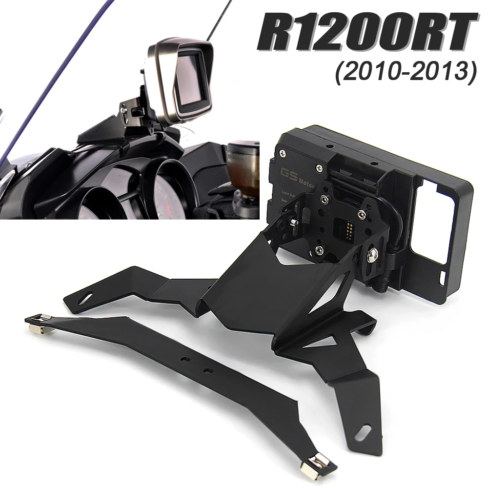 Navigateur GPS pour moto, chargement USB, support de téléphone pour BMW R 1200 RT 2013 2012 2011 2010