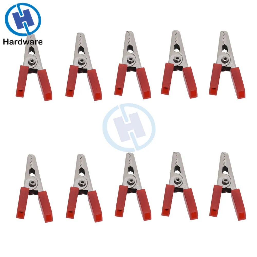 10pcs Red Black Alligator Clips Crocodile Terminal Test Electrical Battery Crocodile Clamp 35mm