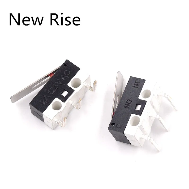 10Pcs Limit Switch Push Button Switch 1A 125V AC Mouse Switch 3Pins 90 Degree Curved Needle Micro Switch