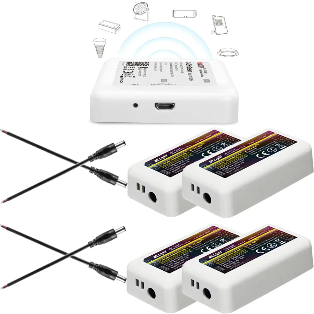 Milight FUT007 4-Zone RF CCT Remote LED Controller MiBoxer WL-Box1 WIFI ControI 2.4G CCT Box For Color Temperature Led Strip