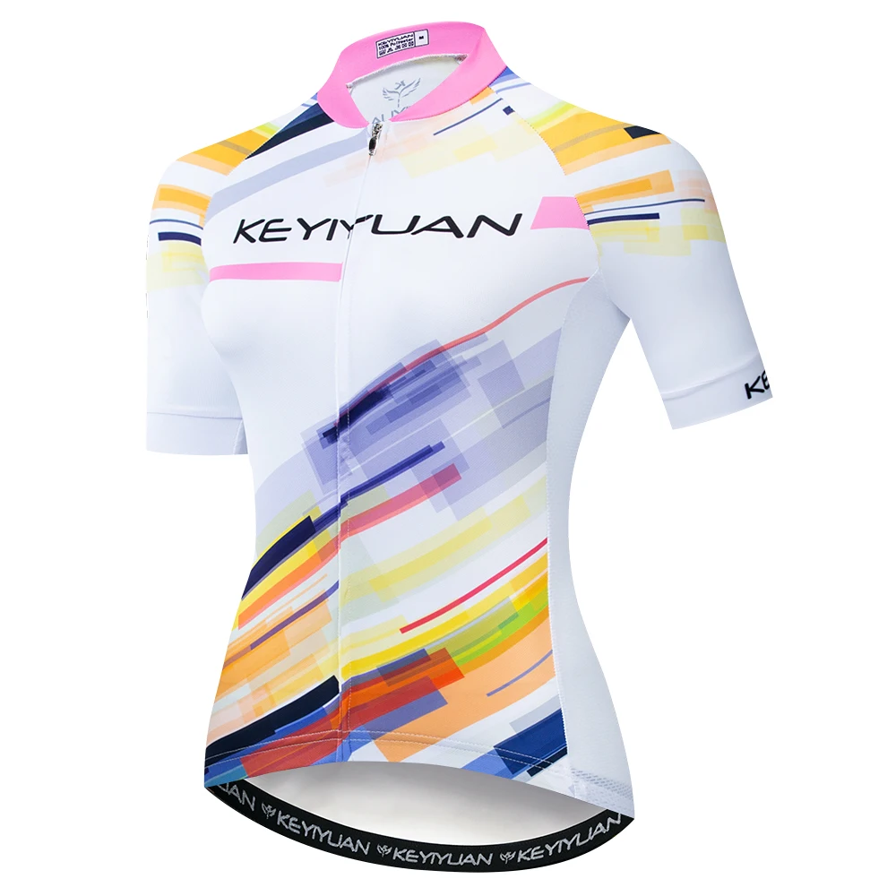 

KEYIYUAN 2023 Cycling Jersey Women Bike Shirts Top Ladies Summer Short Sleeve Bicycle Cycle Clothing Conjunto Ciclismo Feminino