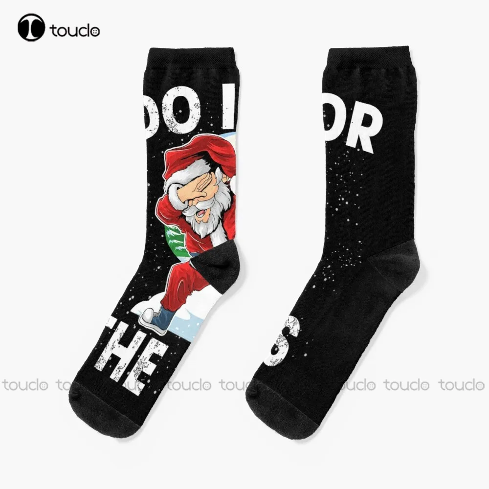 I Do It For The Ho'S Funny  Christmas Men Santa Socks Kawaii Socks Christmas New Year Thanksgiving Day Gift 360° Digital Print