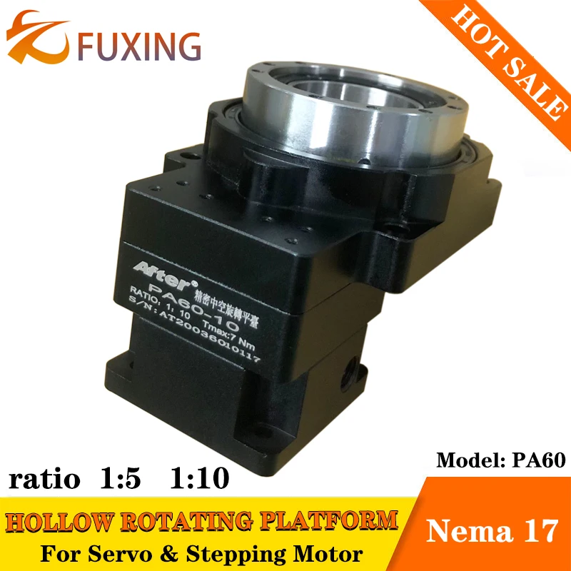 High-precision 60mm Hollow Rotating Platform Planetary Gearbox Reducer For 100w Servo Motor Nema17 Stepper motor