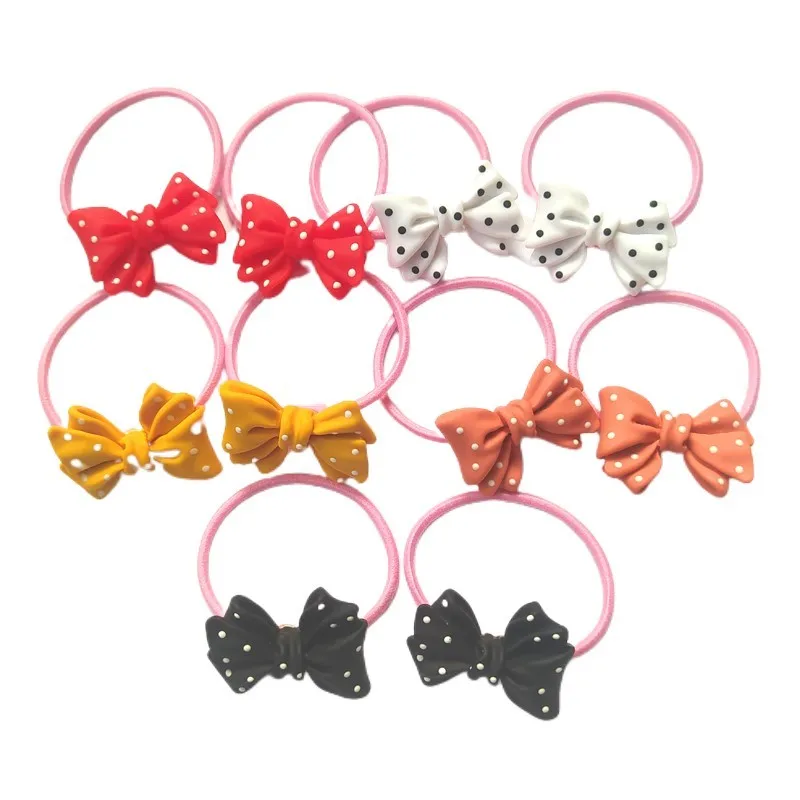 

2PCS New Cute Cartoon Princess Bowknot Bow Tie Headwear Kids Elastic Hair Bands Children Ropes Girls Accessories Baby Headdress