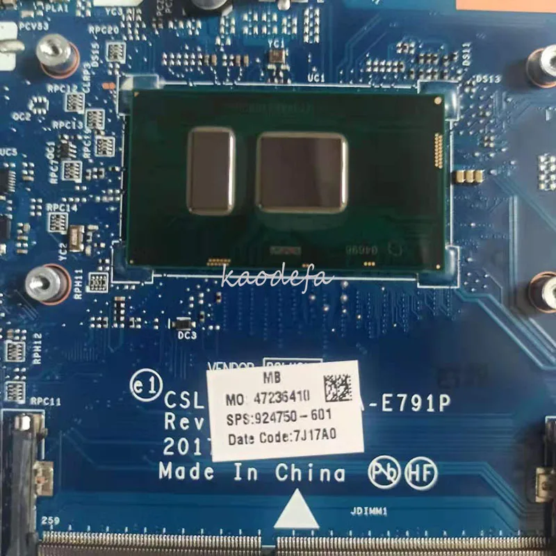 Imagem -04 - Placa-mãe para hp 15-bs Mainboard 924750601 Csl50 Csl52 La-e791p I3-6006u Ddr4 15t-br 100 Testado ok