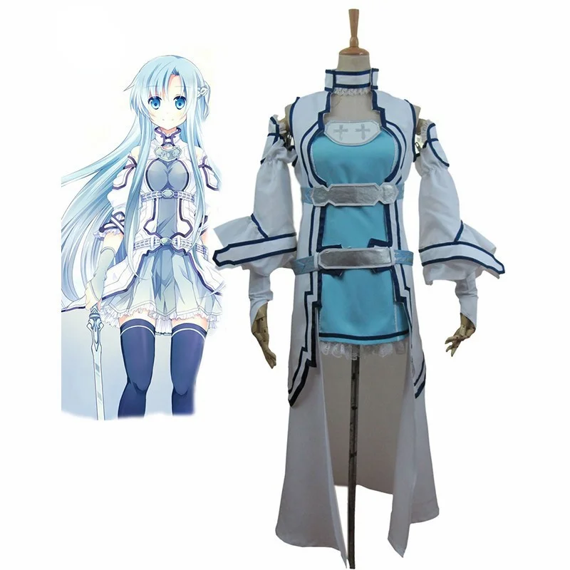 Anime Sword Art Online ALO Alfheim Online Yuki Asuna Cosplay Costume For Kids Costume and Adult Costume