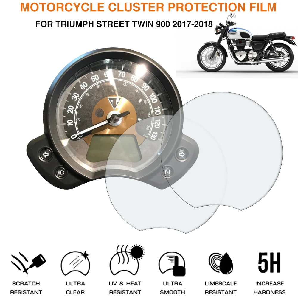 For TRIUMPH STREET TWIN 900 TWIN900 2017 2018 Motorbike Motorcycle Accessories Cluster Scratch Protection Film Screen Protector