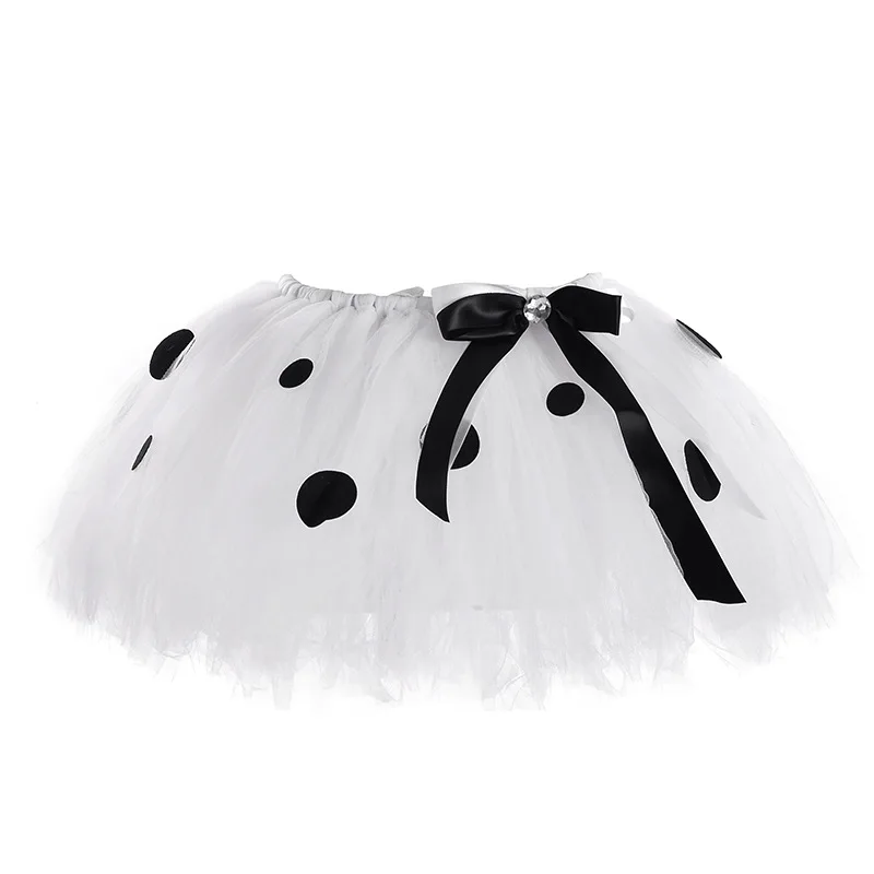 White Dalmatian Dog Tutu Skirt Outfit For Baby Girls Animal Halloween Costume For Kids Toddler Birthday Tutus Tulle Skirts Set