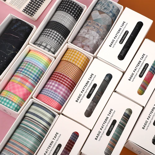 6 개/대 대리석 패턴 대리석 패턴 Washi 테이프 세트 DIY 배경 스크랩북 스티커 마스킹 테이프