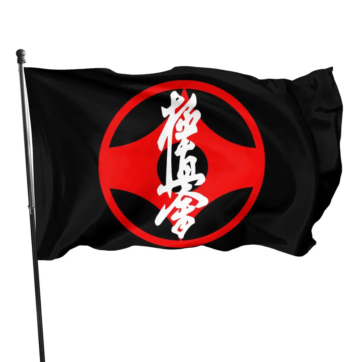 Masutatsu Oyama Kyokushin Karate Kanji Logo Mens Black Size S To 3Xl Different Flag