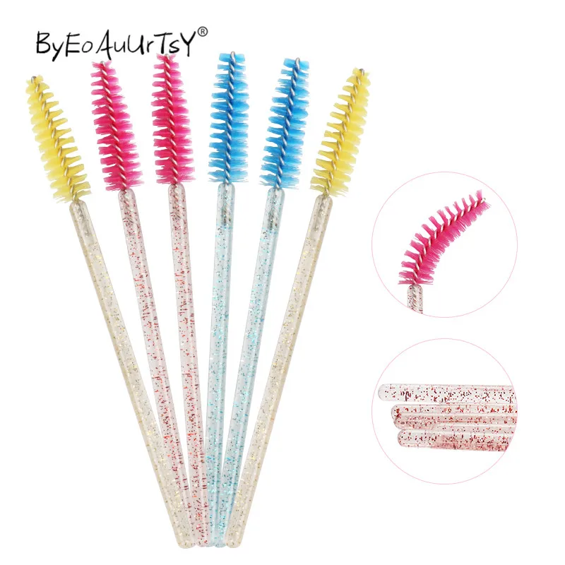 1000pcs Shiny Eyelash Brushes Makeup Brushes Disposable Mascara Wands Applicator Spoolers Eye Lashes Cosmetic Brush Makeup Tool