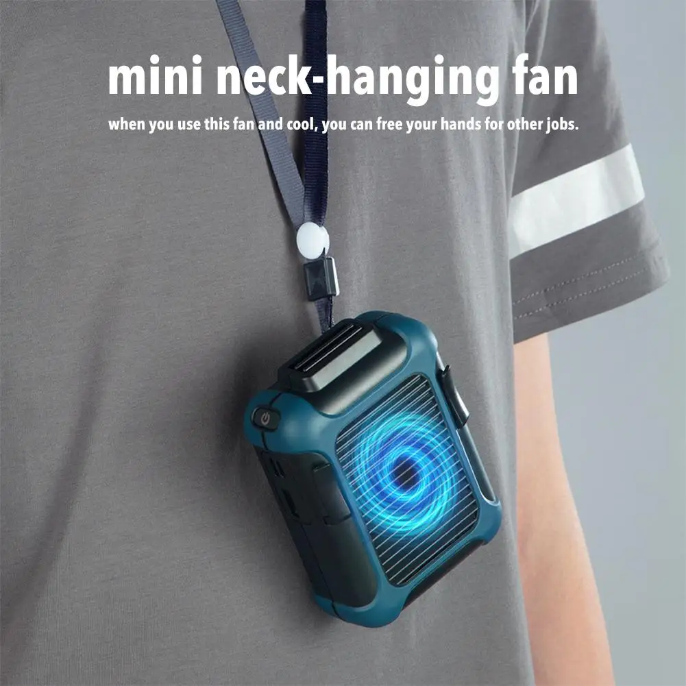 Portable USB Mini Fan Rechargeable Phone Charging And Cooling Fan Clip-on Waist Necklace Fan for Indoor Outdoor Travel Use