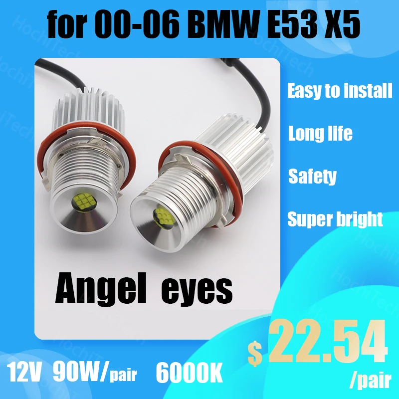 

90W 2500LM Ultra Bright White High Power LED Marker for 00-06 BMW E53 X5 LED angel eyes light