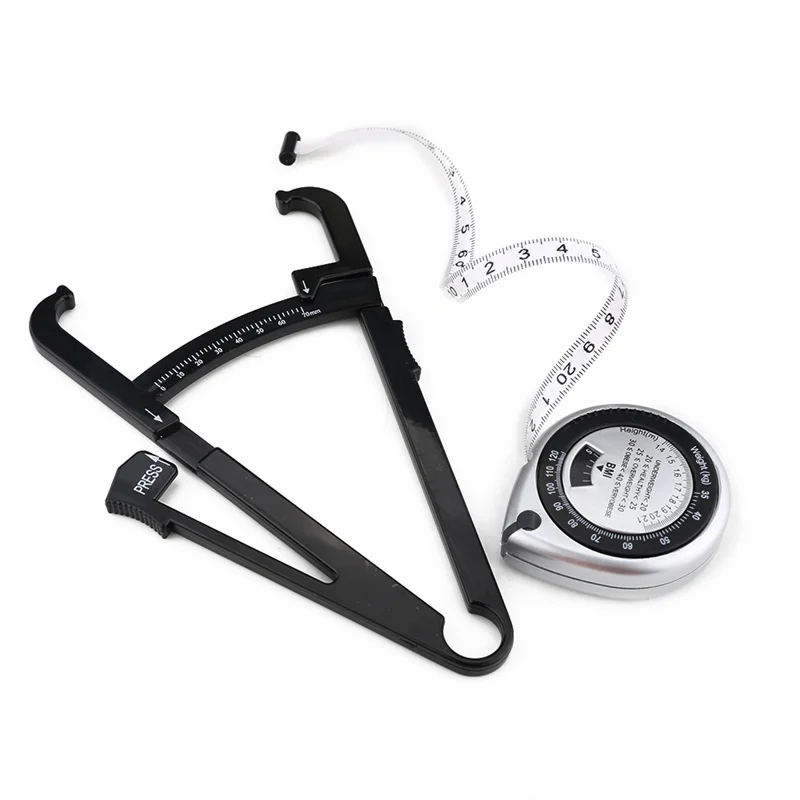 WINTAPE 2ชิ้น/เซ็ต Health Care Skinfold Body Fat Caliper มินิไม้บรรทัดแบนเซนติเมตรเมตรเย็บวัด150M 60นิ้ว