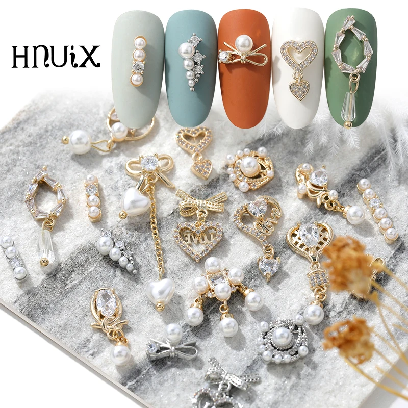 HNUIX-Décorations métalliques 3D pour ongles, 1 pièce, bijoux en alliage, biscuits, pendentif, accessoire