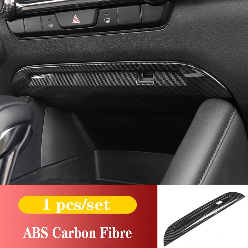 

Car Front Charging USB Interface Frame Cover Trim Shell 2019 2020 Accessories 1pcs ABS Matte/ Carbon Fibre for Mazda 3 Axela