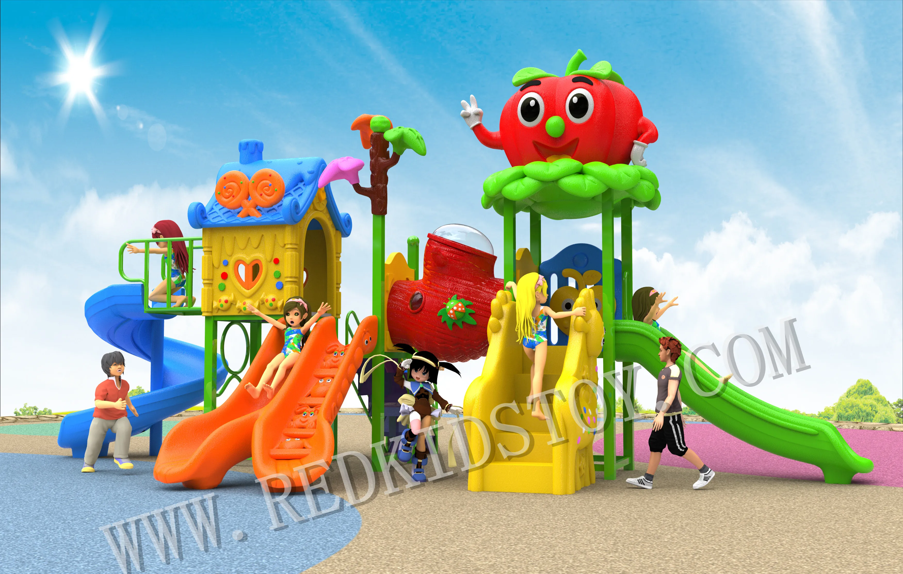 

Colorful Cheap Playground Equipment 50mmx50mm Square Pole