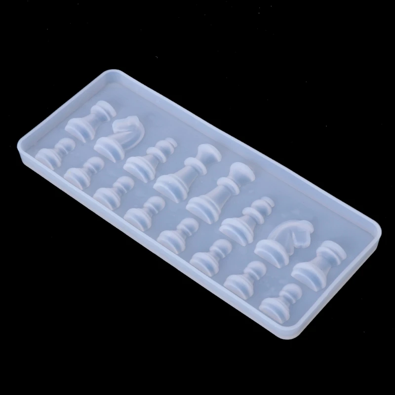 Internationale Schaken Shape Silicone Mold Diy Klei Epoxyhars Mal Hanger Mallen X3UA