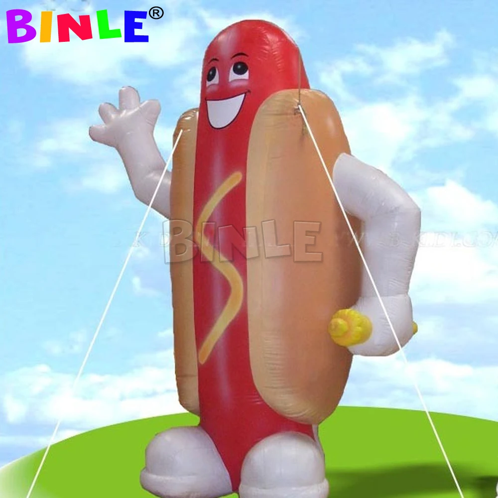 Oxford Giant Inflatable Hot Dog,ไส้กรอกพองการ์ตูนMascotบอลลูนBlower Fastอาหารจําลองรายการสําหรับโปรโมชั่น