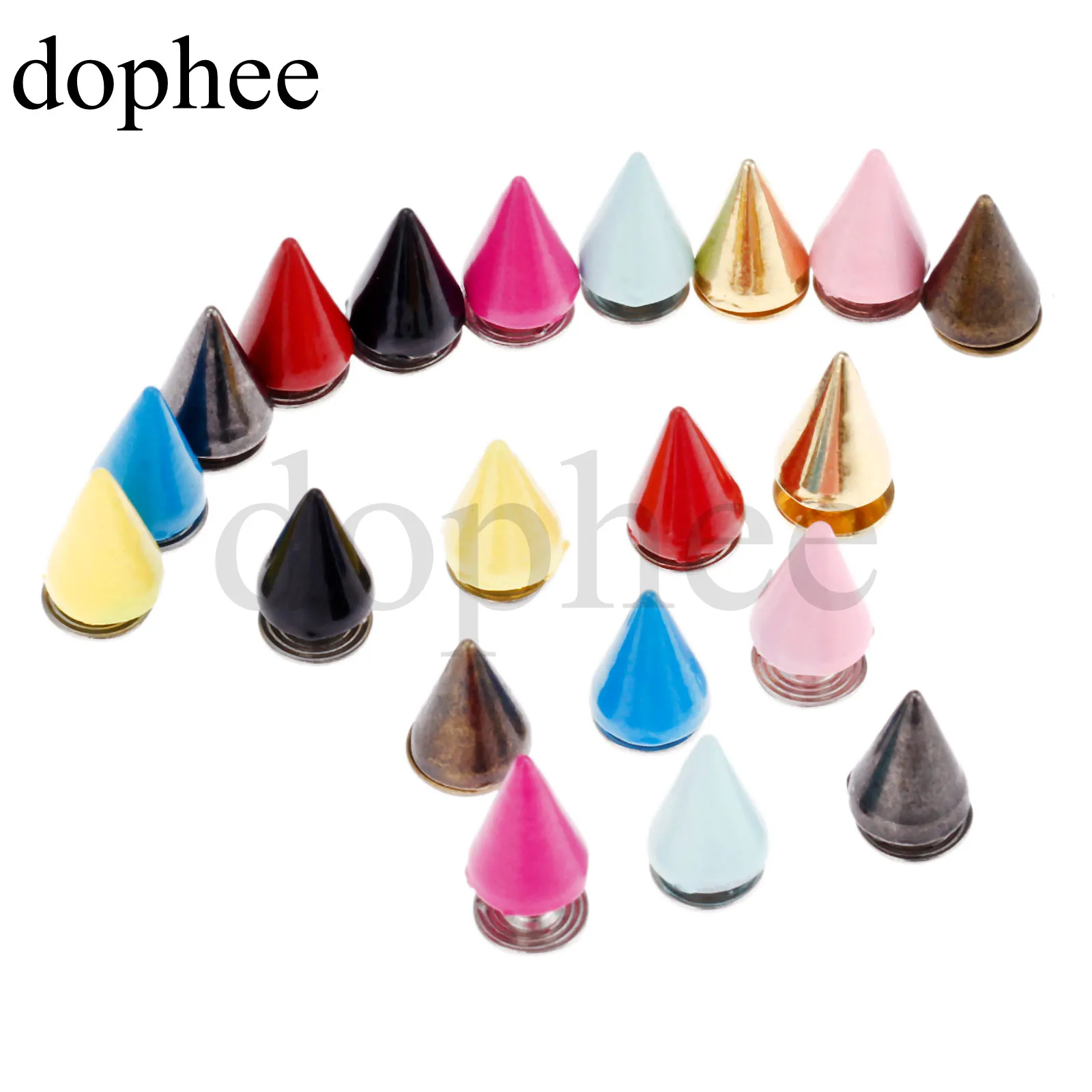 dophe 20pcs colorful alloy screw knob tip rivets handbag belt shoes punk metal rivets crafts buckles accessories DIY handmade