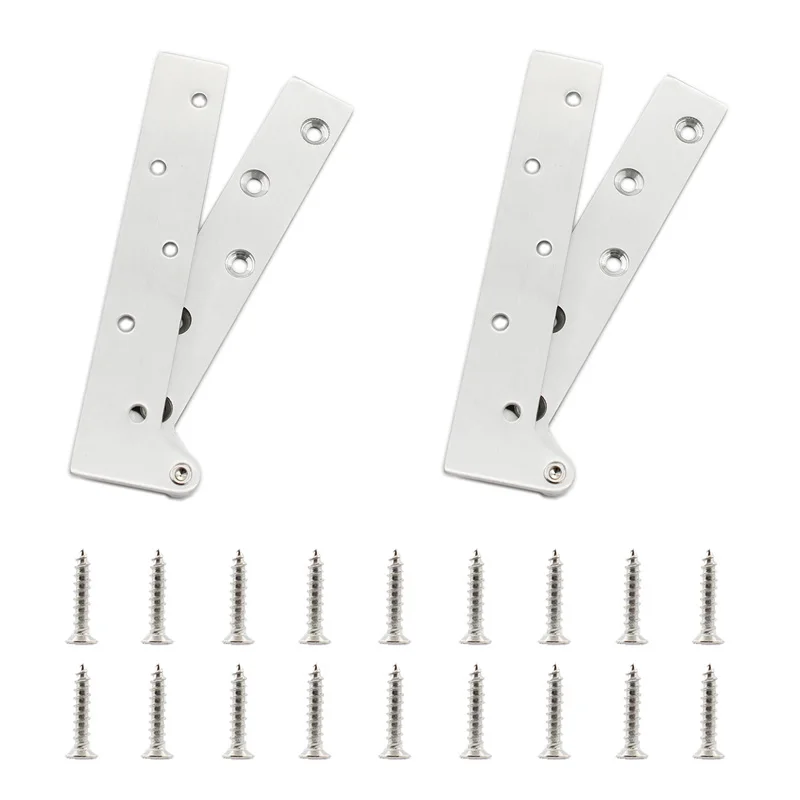 

3mm Pivot Hinge Door Pivot Hinges, 2 PCS Heavy Duty Stainless Steel Hinges for Revolving Wood Glass Alloy Doors with Screws