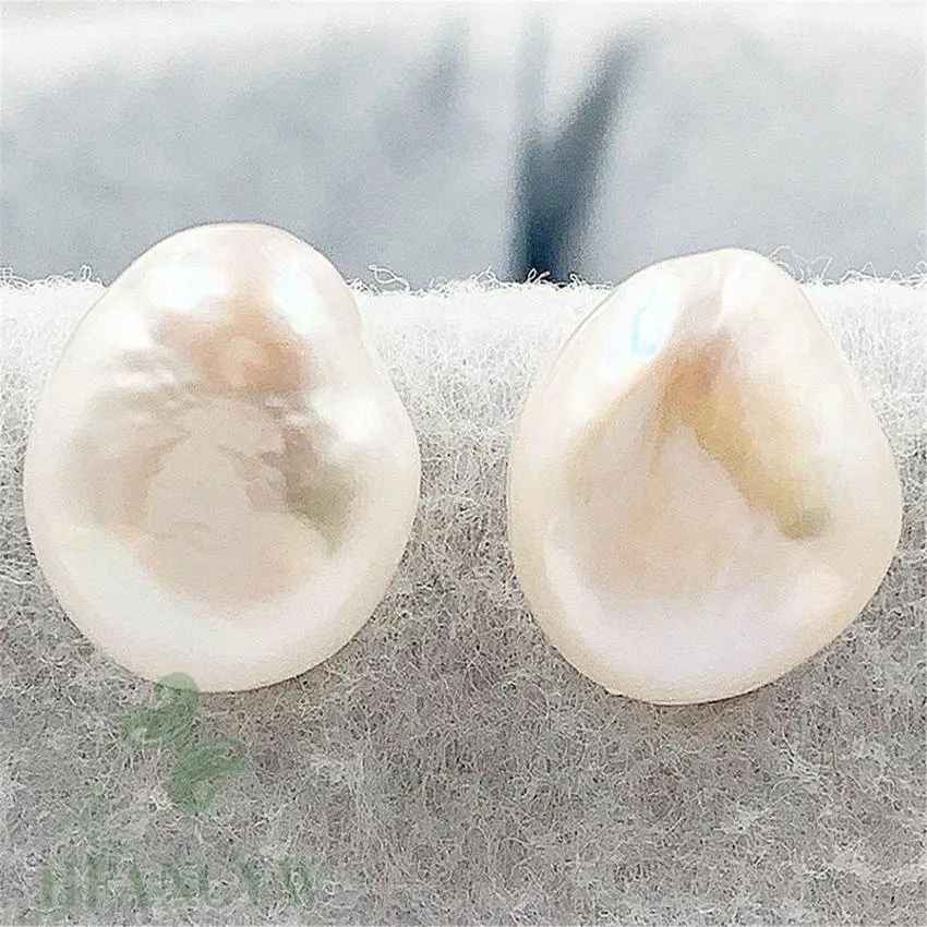 11-12mm White Baroque Pearl Earring 18k Ear Stud Dangle Party Wedding Fashion Mesmerizing Real Accessories Irregular Flawless