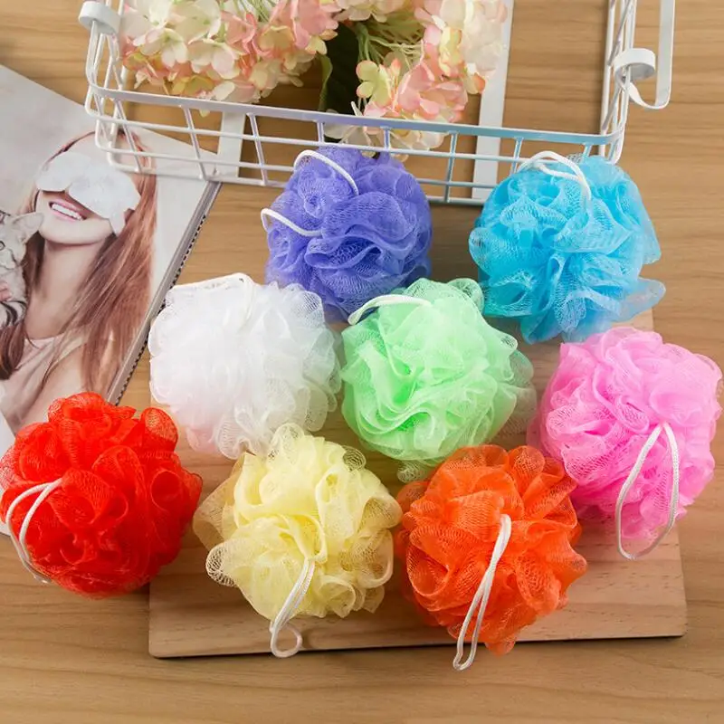 Home Bathroom Supplies Bath Shower Wash Body Exfoliate Puff Sponge Mesh Net Ball Spa Shower Scrubber LX8202