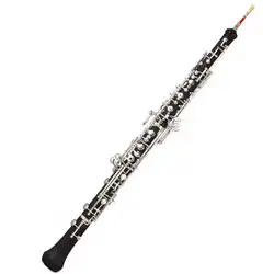 Il belin Professional C Key Oboe Semi-automatic Style Cupronickel Woodwind Instrument with Oboe Reed Gloves Leather Case