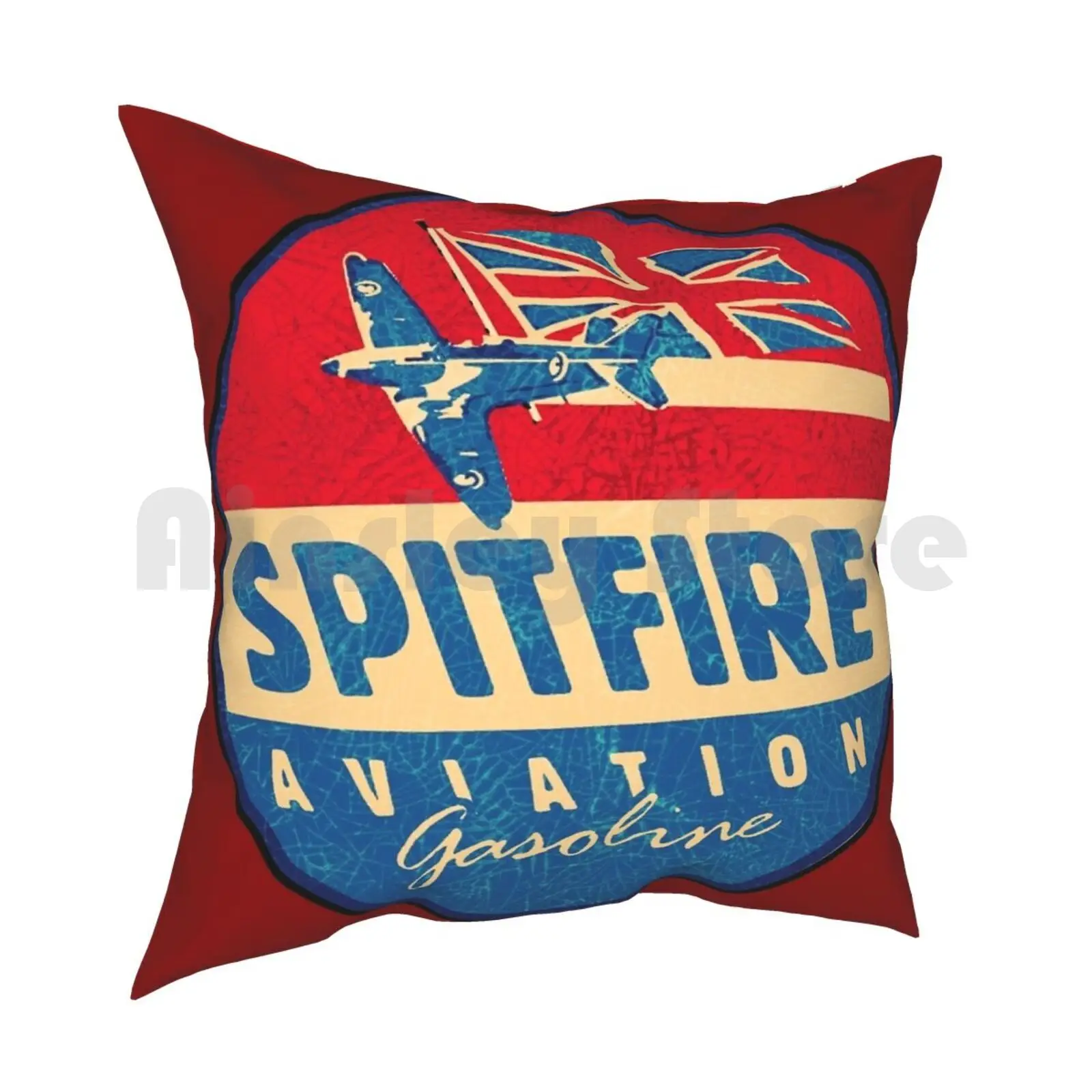 Spitfire Aviation Gasoline Pillow Case Printed Home Soft Throw Pillow Spitfire Aviation Gasoline Fuel Pilot Plane Boeing