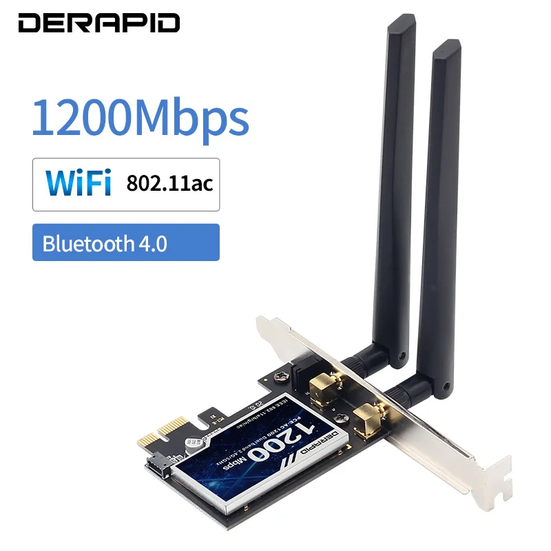 1200Mbps Wireless PCI-e Adapter 802.11ac Bluetooth 4.0 WiFi Wlan Card 2.4G/5GHz Desktop Wifi PCI Express Adapter For Win 7 10 11