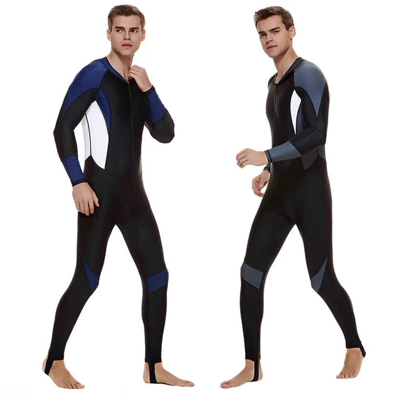 

Men Rash Guards Swimsuit Diving Full Body Lycra dry Zipper Surfing Suit long sleeved one piece clothes Surfing Wetsuit