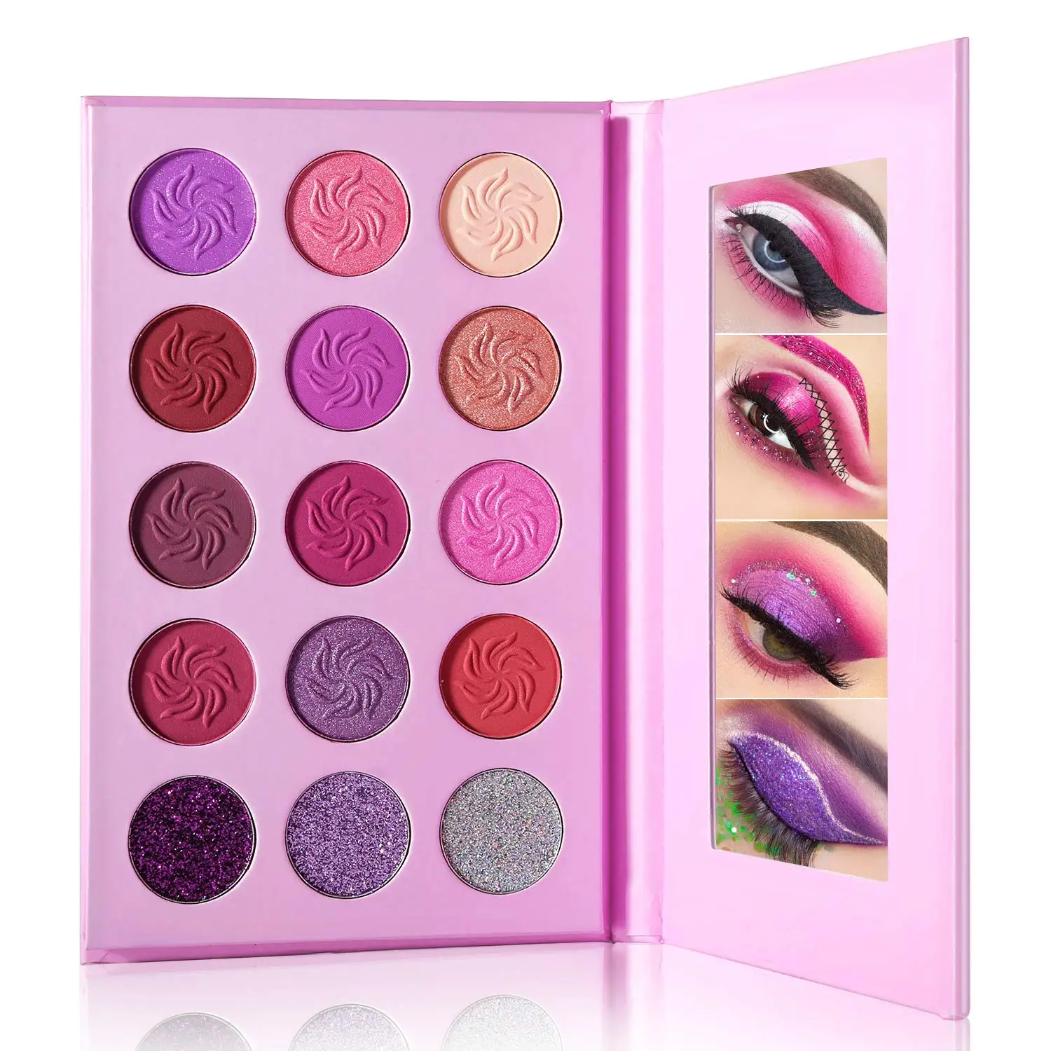 Dream Purple Eyeshadow Palette DE\'LANCI 15 Color,Pink Violet Eye Shadow Palette Red Long Lasting Glitter Shimmer Makeup for eyes