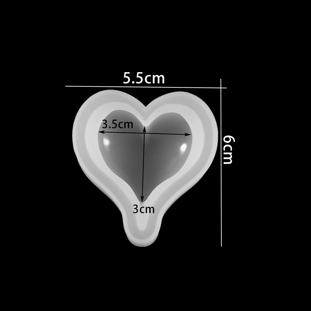 3D Heart Shape Silicone Mold for DIY Jewelry Making