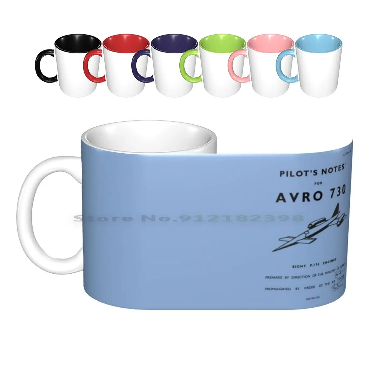 Pilot's Notes For Avro 730 Ceramic Mugs Coffee Cups Milk Tea Mug Avro Jet Bomber Raf Royal Air Force V Bomber Avro Vulcan