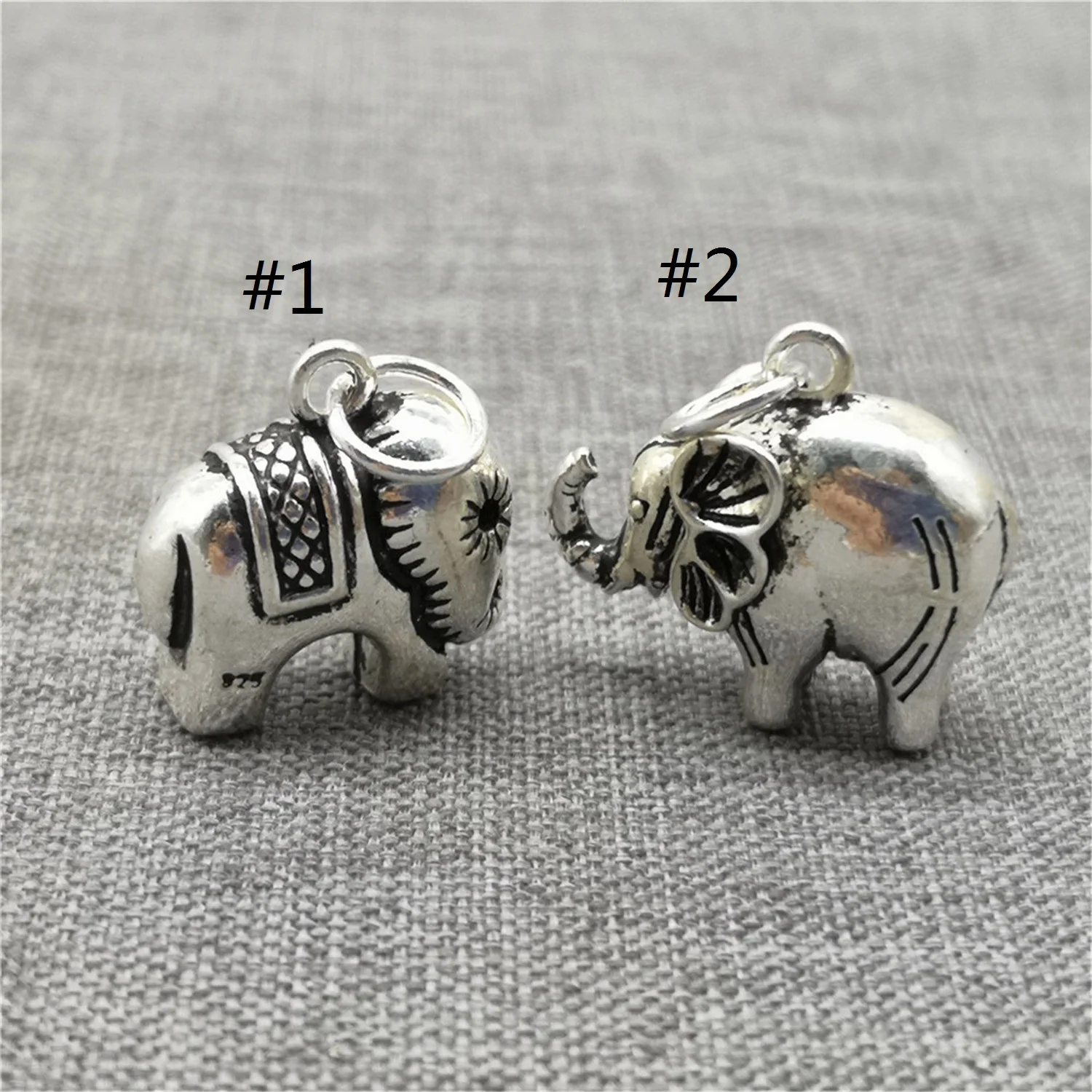 

925 Sterling Silver 3D Elephant Charm Pendant for Bracelet Necklace