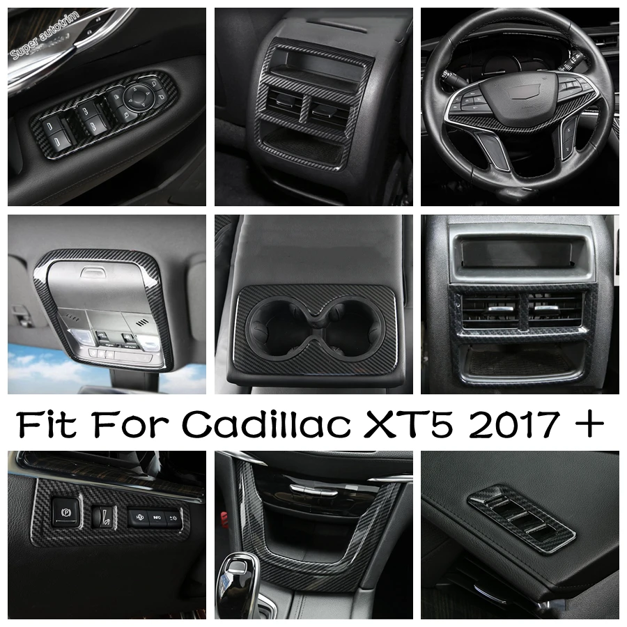 

Window Lift / Steering Wheel / Water Cup Holder / Rear Box Air AC Outlet Cover Trim ABS Accessories For Cadillac XT5 2017 - 2023