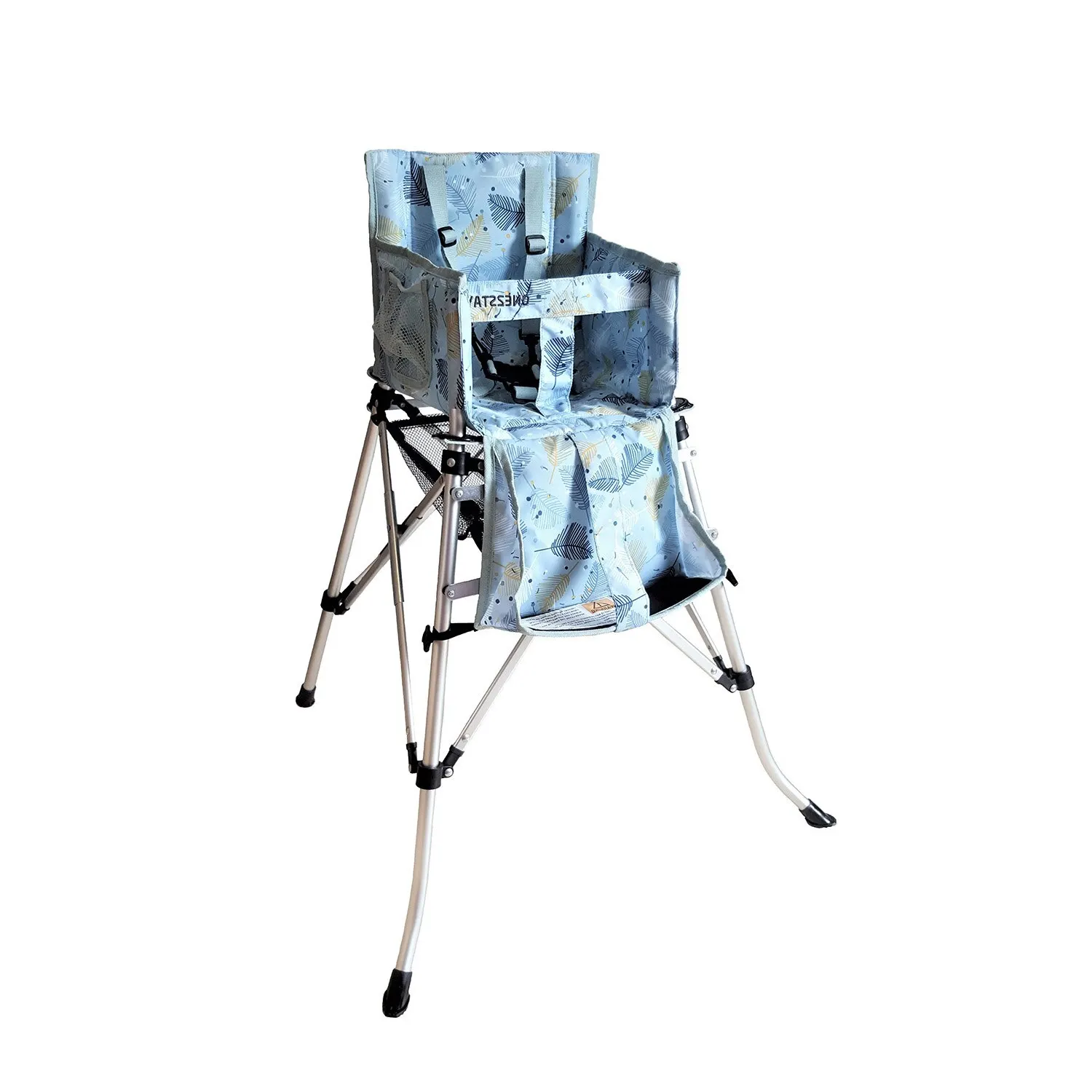 62 cm x 62 cm x 87 cm printed blue baby outdoor folding high chair