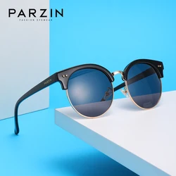 PARZIN Classic Semi-Rimless Sunglasses Men's Women 2021 Square Polarized Sun glasses Oculos De Sol Gafas UV400 Retro Eyewear