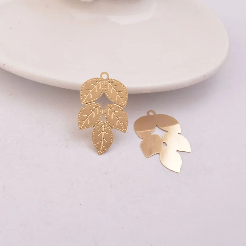 50pcs AC11137 19*30mm Leaf Charms  Earring Pendant Leaves Findings For Woman Bijoux