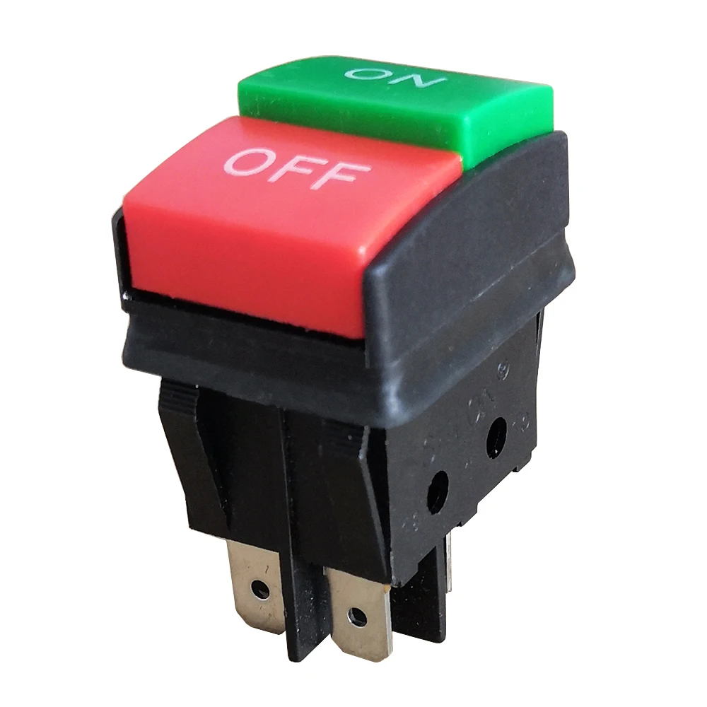 KCD2 Interruttori a pulsante elettrici On Off per rondella auto 2 posizioni 4 pin 16A 125/250V HY52, confezione da 2