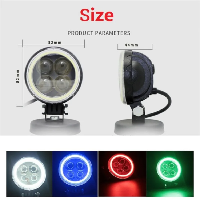 3inch 20W LED Motorcycle HeadLight Halo Angel Eyes Ring Motor Car 4D Lens Fog Lamp Work Flash Light Auto Spot Light 12V 24V