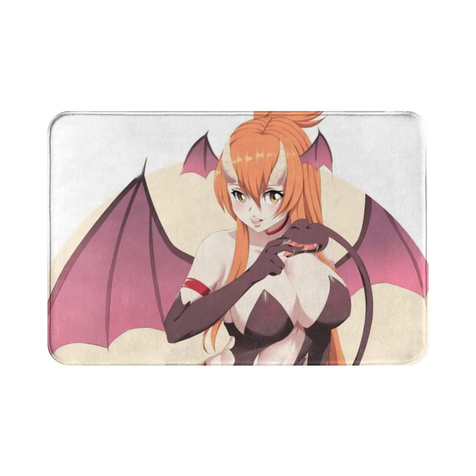 Succubus Carpet Mat Rug Cushion Soft Succubus Orange Tail Anime Manga Breasts Boobs Horns Panties Stockings Demon Devil