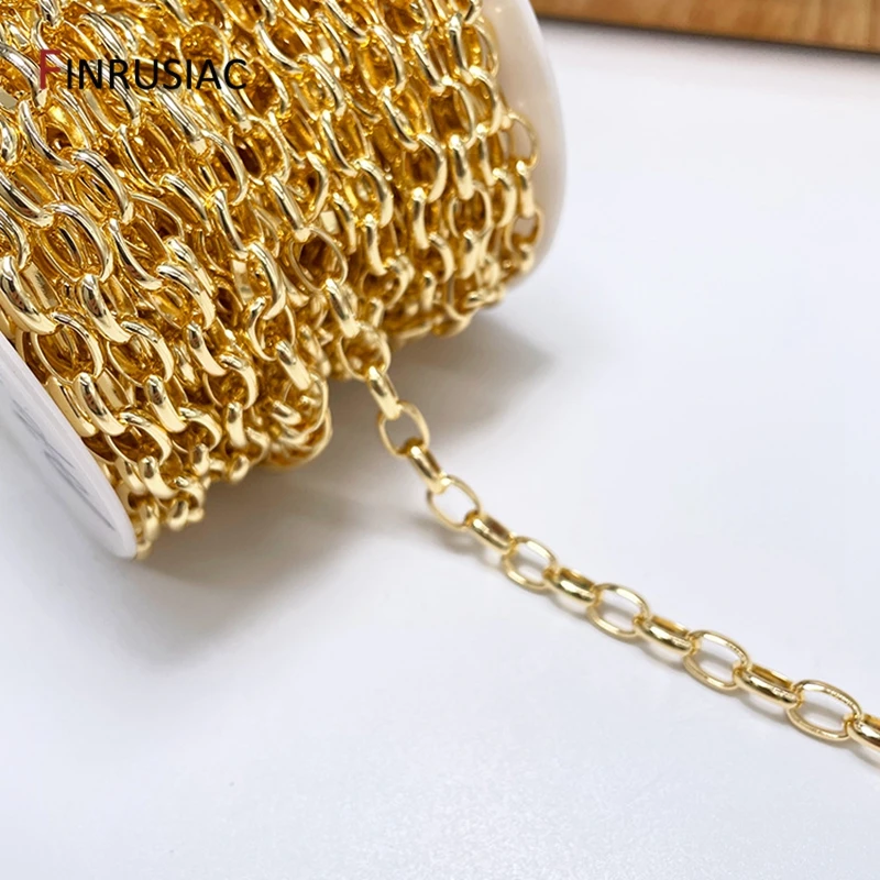 14K Gold Plated 7*10mm Oval Thick Chains For Jewelry Making Accessory DIY Bracelet Necklace Cable Chain Material