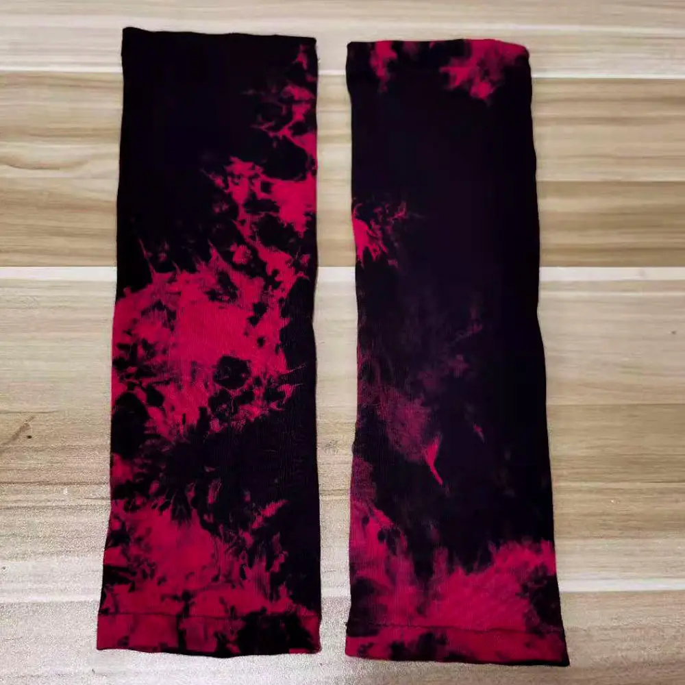 Lady Dark Gothic senza dita lunghezza gomito Goth nero rosso guanti Ninja Street Hip-hop guanti donna Punk Cool Tie Dye guanto 2023