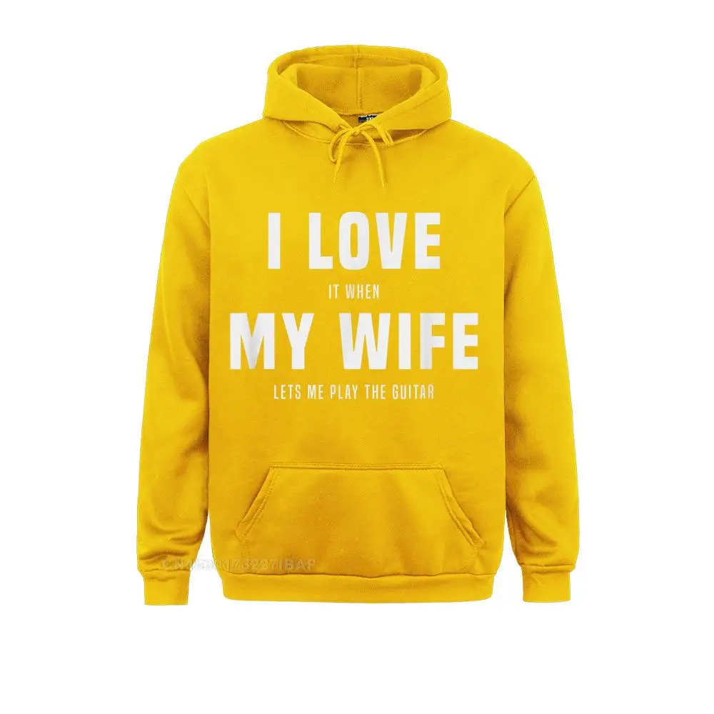 I love it when my wife lets me play the guitar gag Hoodie Hoodies Cheap Printed On Long Sleeve Men Sweatshirts 3D Printed Hoods