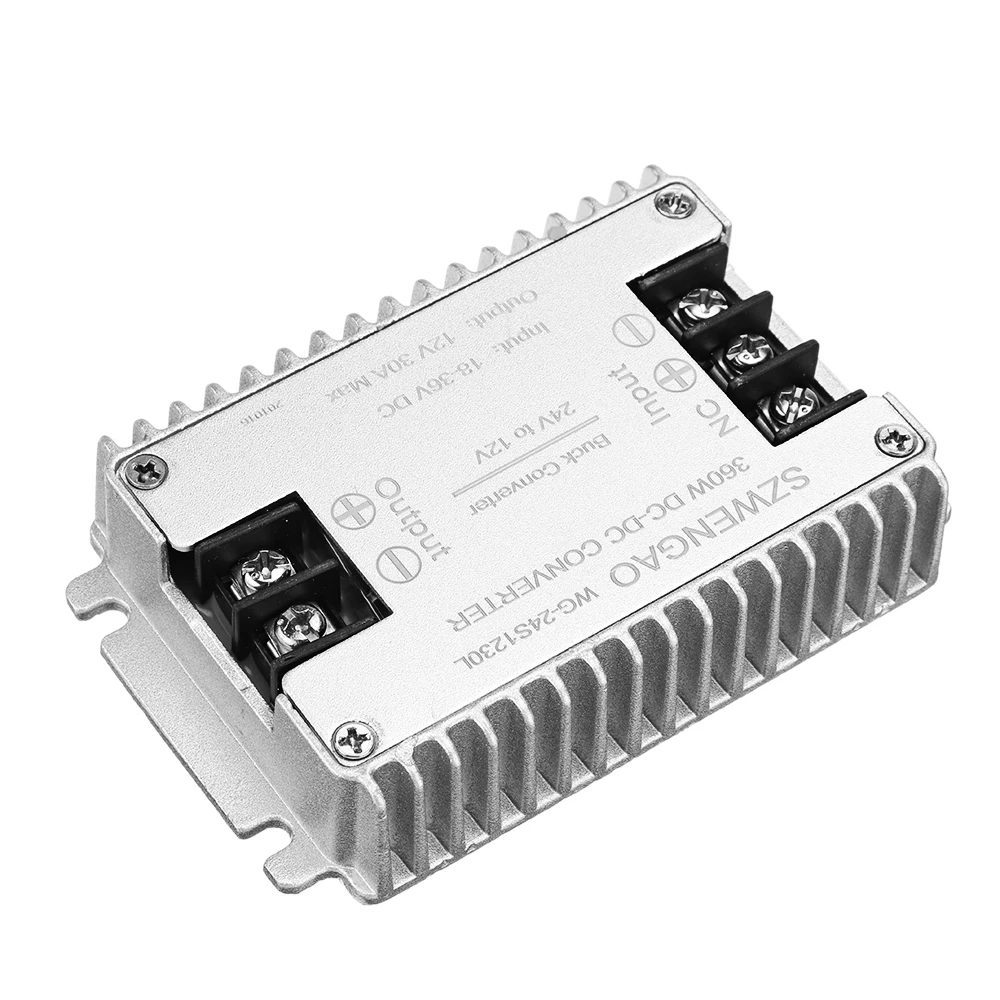 szwengao DC 24V to 12V 20A 25A 30A Step Down Power Converter 24 Volt Buck to 12 Volt Voltage Regulator for Cars Buses Boats