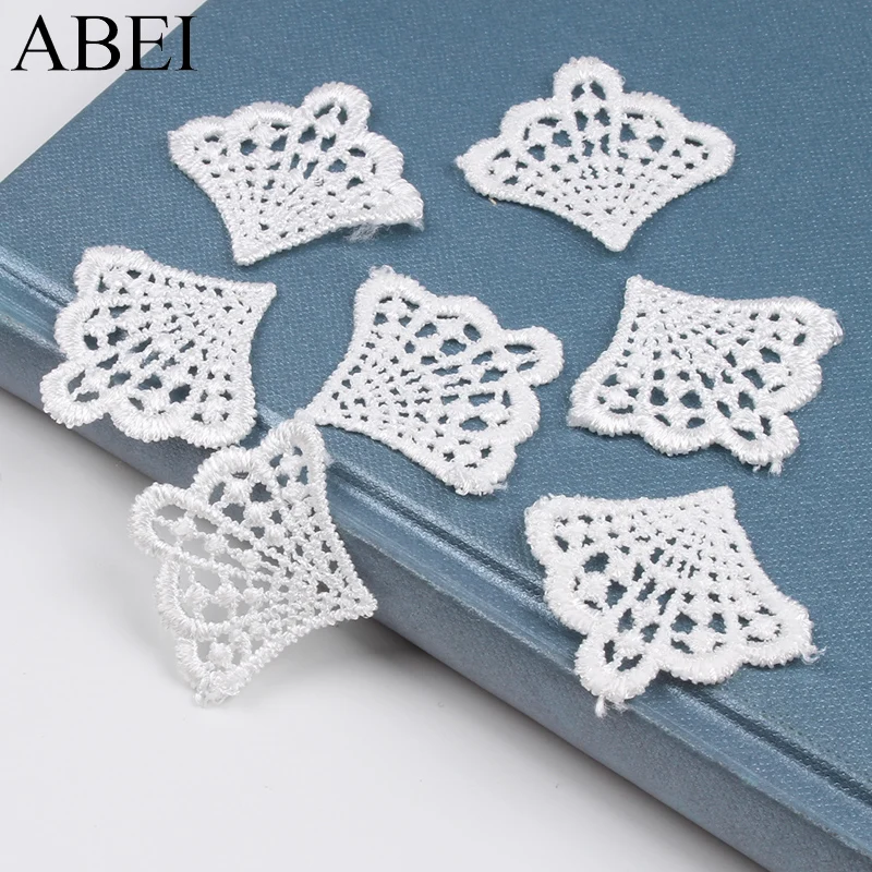 20pcs/lot Embroidered  Lace Clothing Accessories White Sector Soluble Lace Embroidery  DIY Garment